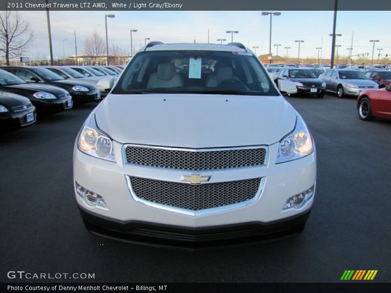 White / Light Gray/Ebony 2011 Chevrolet Traverse LTZ AWD