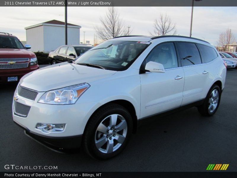 White / Light Gray/Ebony 2011 Chevrolet Traverse LTZ AWD