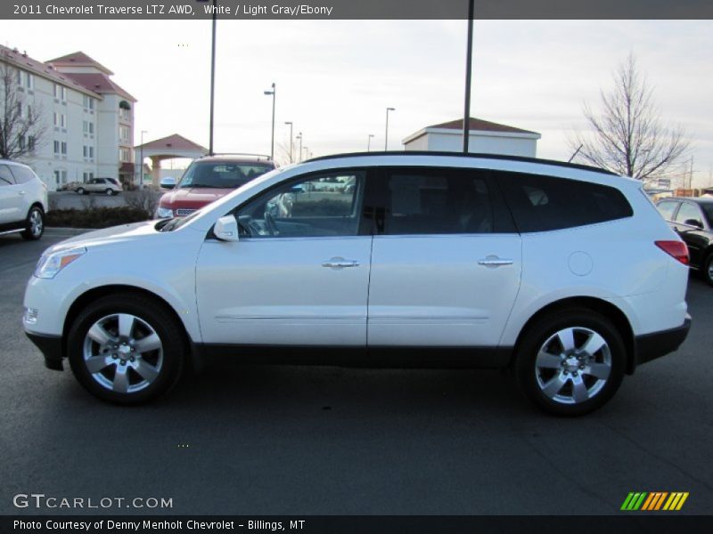 White / Light Gray/Ebony 2011 Chevrolet Traverse LTZ AWD