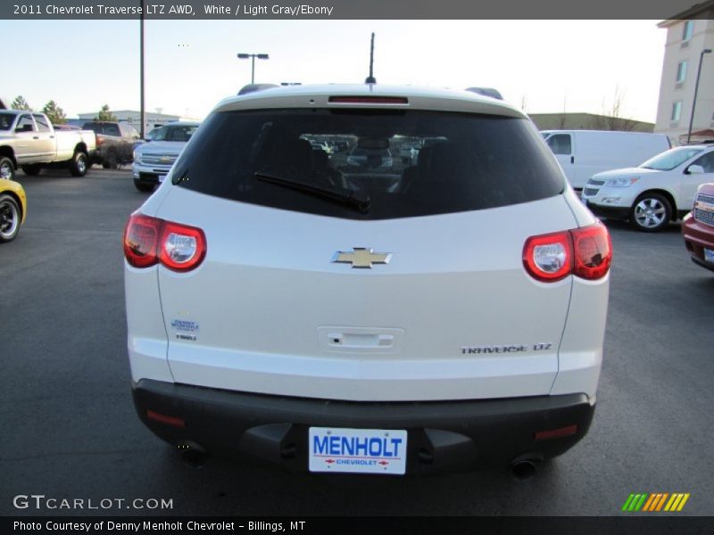 White / Light Gray/Ebony 2011 Chevrolet Traverse LTZ AWD