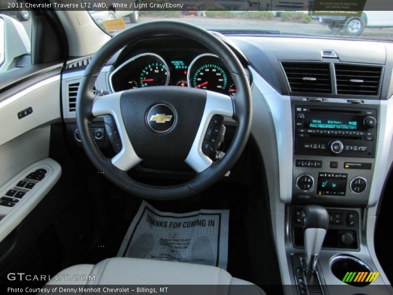 White / Light Gray/Ebony 2011 Chevrolet Traverse LTZ AWD