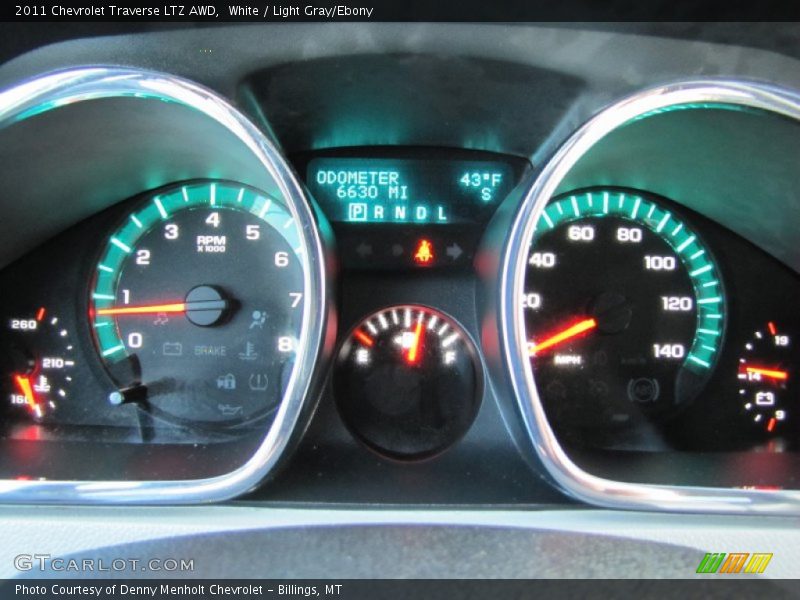 White / Light Gray/Ebony 2011 Chevrolet Traverse LTZ AWD