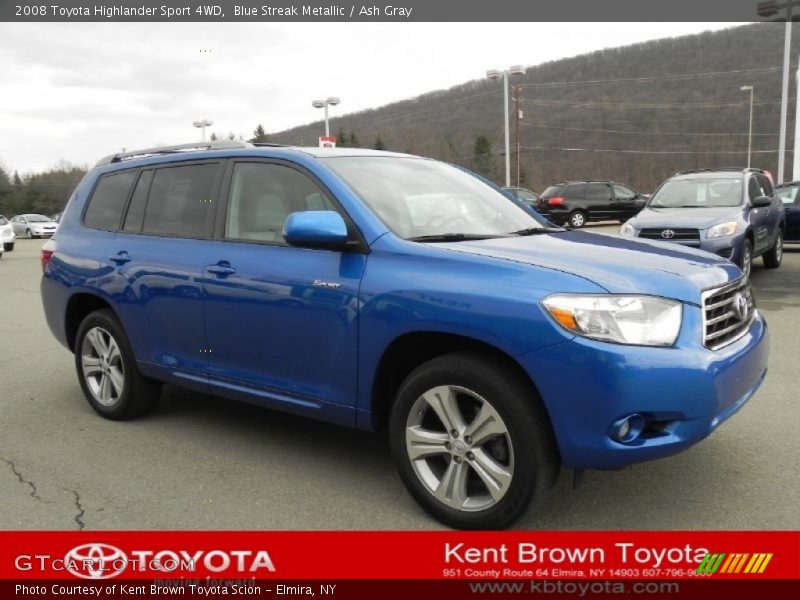 Blue Streak Metallic / Ash Gray 2008 Toyota Highlander Sport 4WD