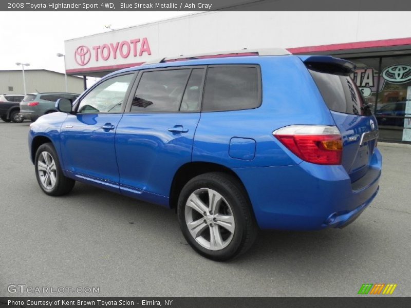 Blue Streak Metallic / Ash Gray 2008 Toyota Highlander Sport 4WD