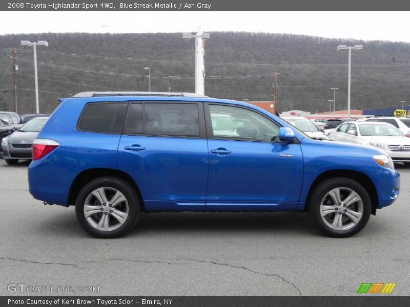 Blue Streak Metallic / Ash Gray 2008 Toyota Highlander Sport 4WD