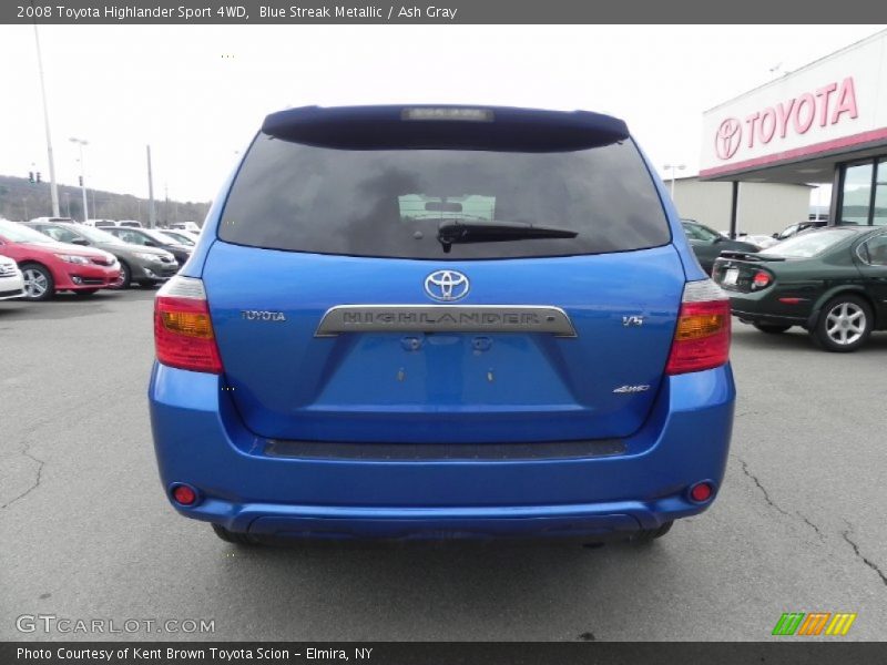Blue Streak Metallic / Ash Gray 2008 Toyota Highlander Sport 4WD