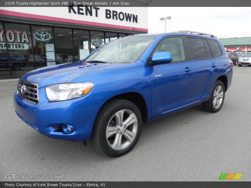Blue Streak Metallic / Ash Gray 2008 Toyota Highlander Sport 4WD