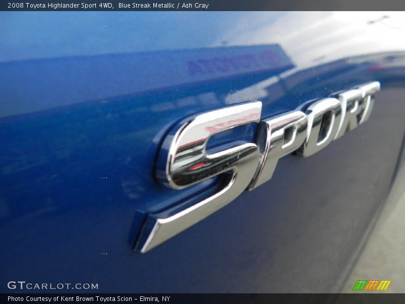 Blue Streak Metallic / Ash Gray 2008 Toyota Highlander Sport 4WD