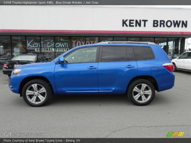 Blue Streak Metallic / Ash Gray 2008 Toyota Highlander Sport 4WD