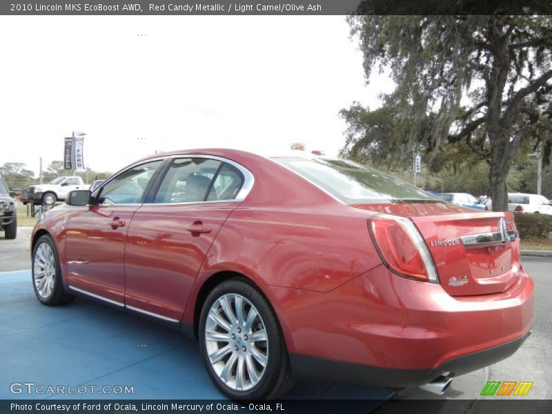 Red Candy Metallic / Light Camel/Olive Ash 2010 Lincoln MKS EcoBoost AWD