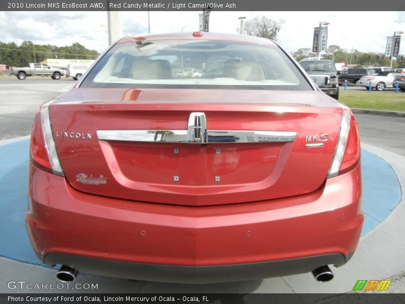 Red Candy Metallic / Light Camel/Olive Ash 2010 Lincoln MKS EcoBoost AWD