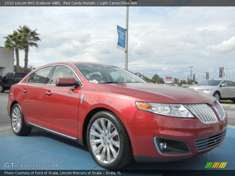 Red Candy Metallic / Light Camel/Olive Ash 2010 Lincoln MKS EcoBoost AWD