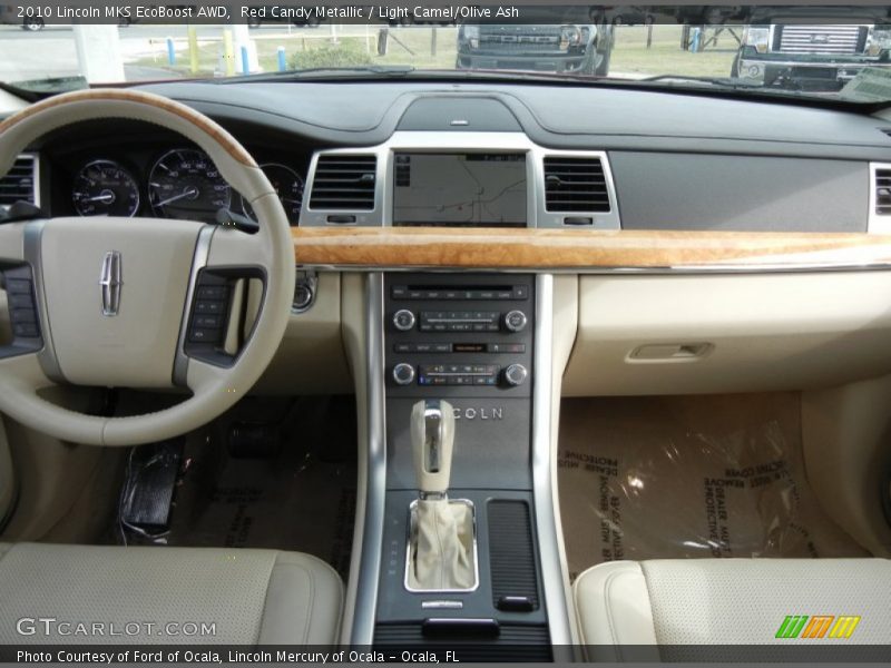 Red Candy Metallic / Light Camel/Olive Ash 2010 Lincoln MKS EcoBoost AWD