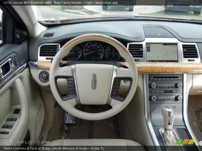Red Candy Metallic / Light Camel/Olive Ash 2010 Lincoln MKS EcoBoost AWD