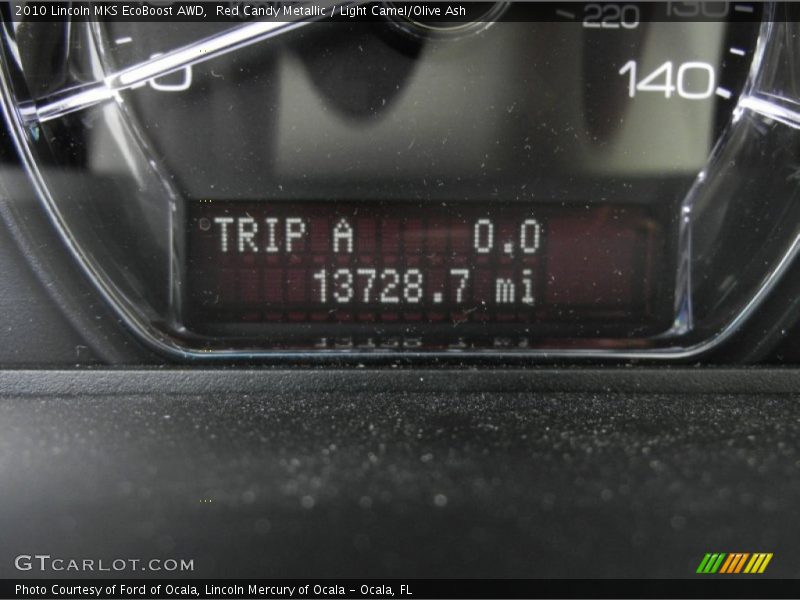 Red Candy Metallic / Light Camel/Olive Ash 2010 Lincoln MKS EcoBoost AWD