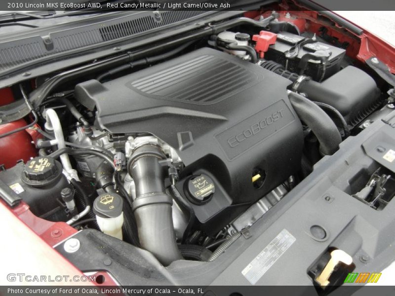 Red Candy Metallic / Light Camel/Olive Ash 2010 Lincoln MKS EcoBoost AWD