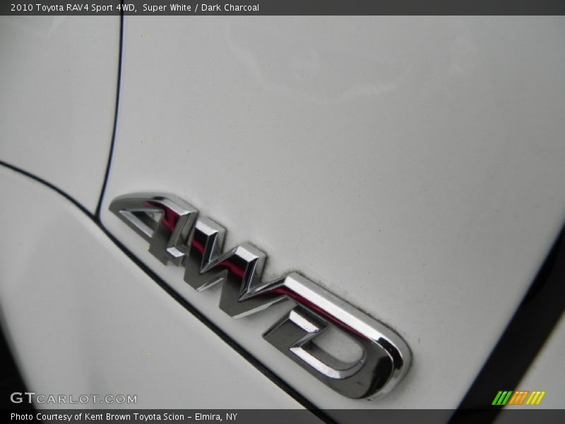 Super White / Dark Charcoal 2010 Toyota RAV4 Sport 4WD