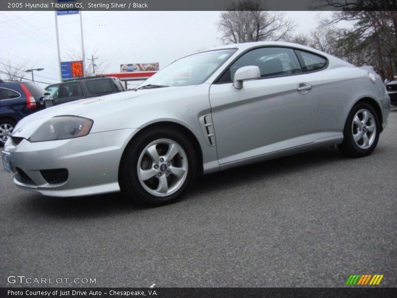 Sterling Silver / Black 2005 Hyundai Tiburon GS