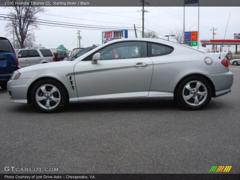 Sterling Silver / Black 2005 Hyundai Tiburon GS