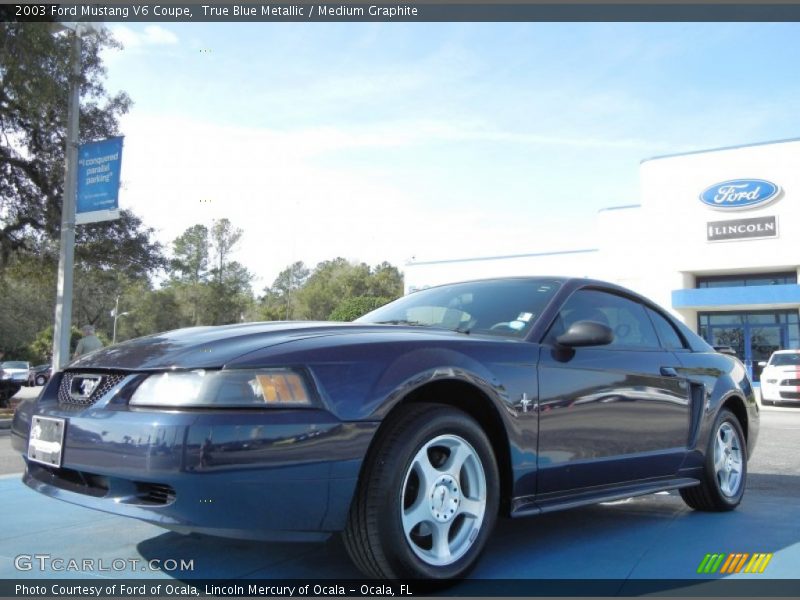 True Blue Metallic / Medium Graphite 2003 Ford Mustang V6 Coupe