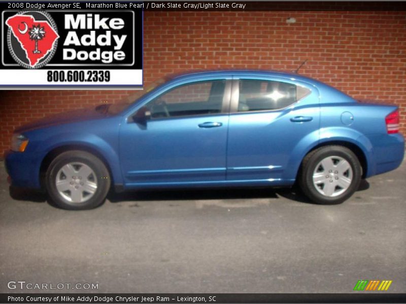 Marathon Blue Pearl / Dark Slate Gray/Light Slate Gray 2008 Dodge Avenger SE