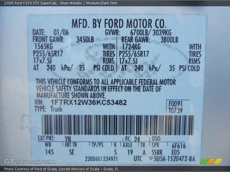 Silver Metallic / Medium/Dark Flint 2006 Ford F150 STX SuperCab