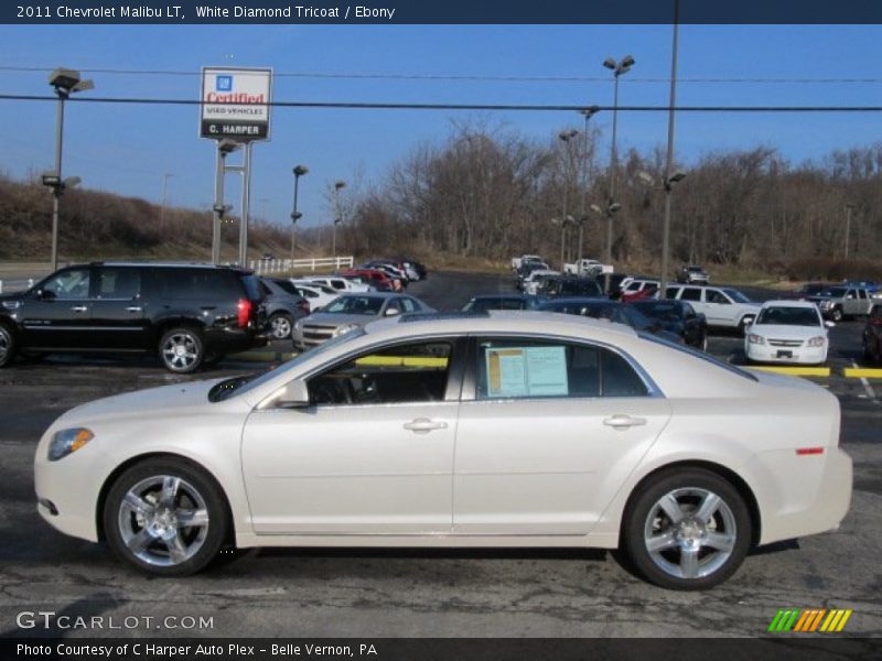 White Diamond Tricoat / Ebony 2011 Chevrolet Malibu LT
