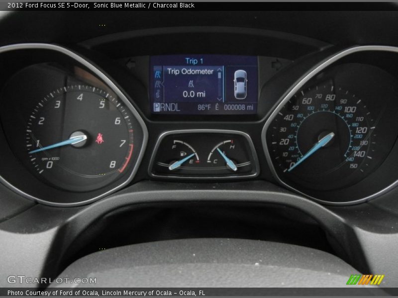 Sonic Blue Metallic / Charcoal Black 2012 Ford Focus SE 5-Door