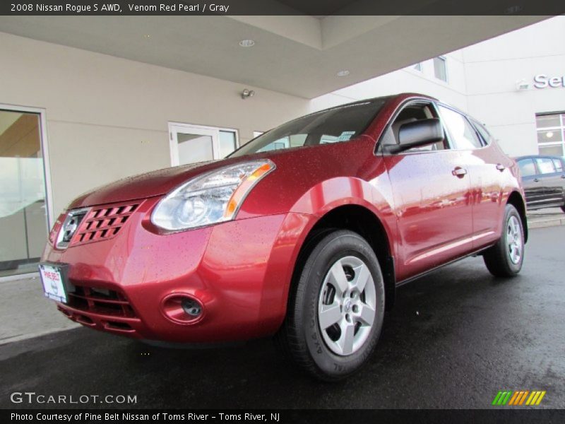 Venom Red Pearl / Gray 2008 Nissan Rogue S AWD