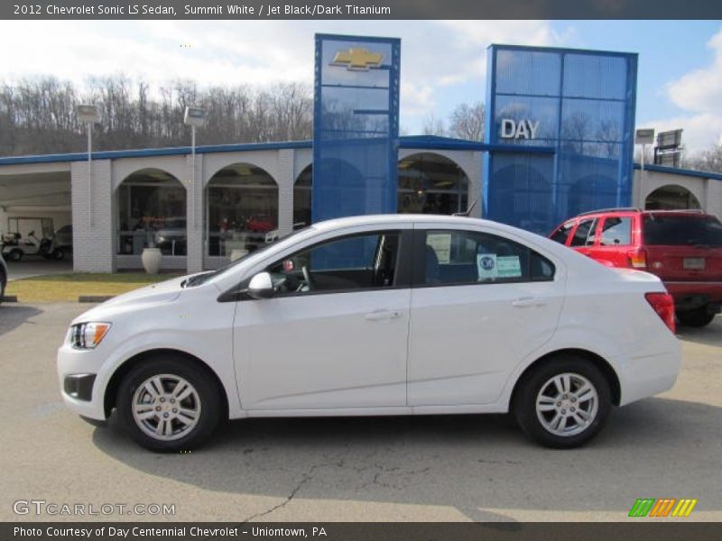 Summit White / Jet Black/Dark Titanium 2012 Chevrolet Sonic LS Sedan