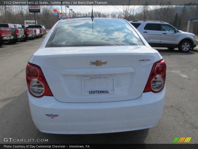 Summit White / Jet Black/Dark Titanium 2012 Chevrolet Sonic LS Sedan