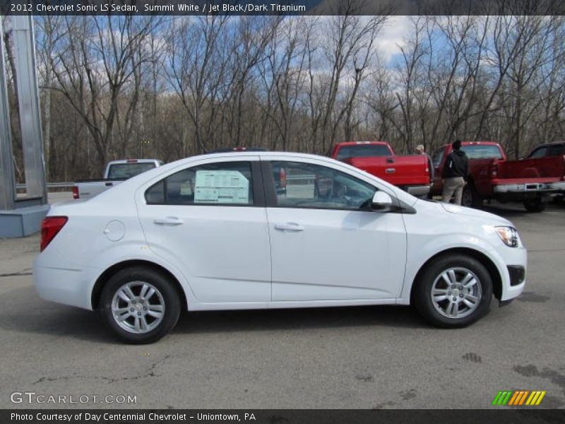 Summit White / Jet Black/Dark Titanium 2012 Chevrolet Sonic LS Sedan