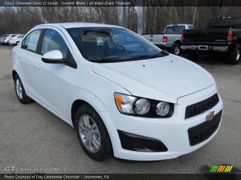 Summit White / Jet Black/Dark Titanium 2012 Chevrolet Sonic LS Sedan