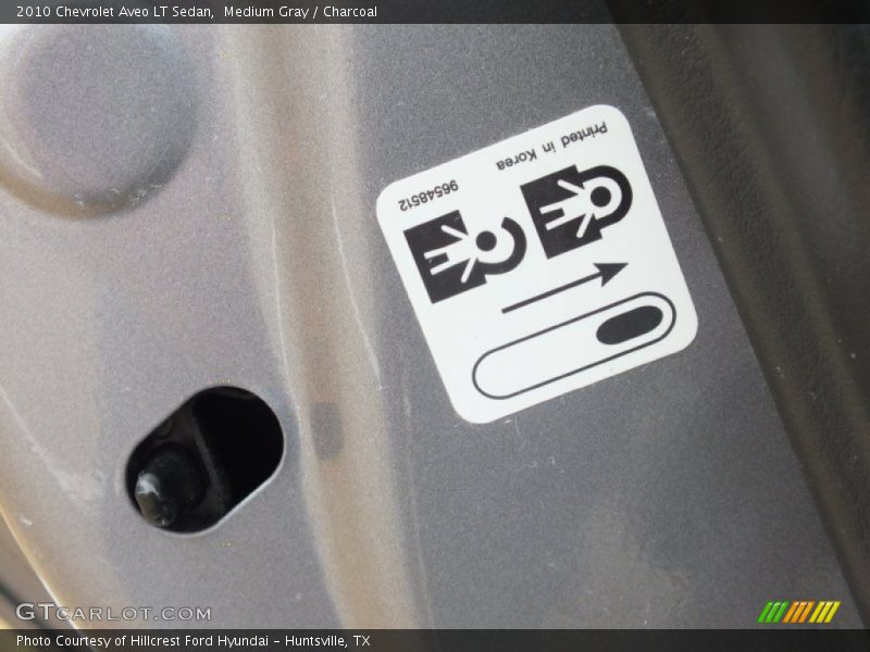 Medium Gray / Charcoal 2010 Chevrolet Aveo LT Sedan