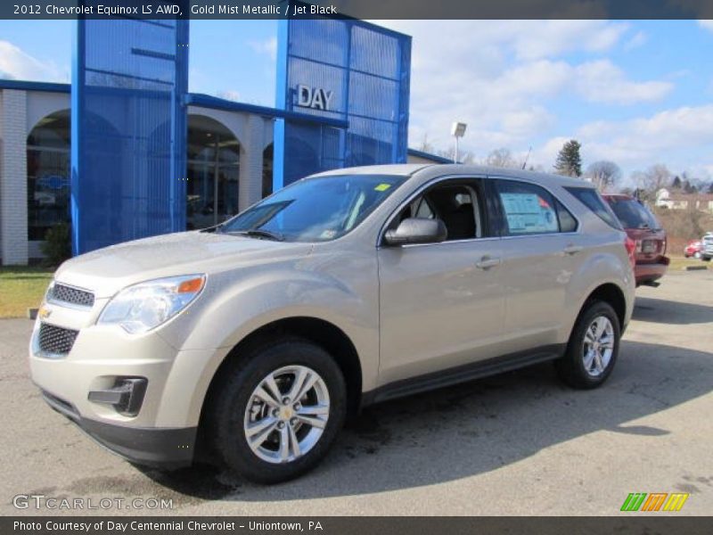 Gold Mist Metallic / Jet Black 2012 Chevrolet Equinox LS AWD