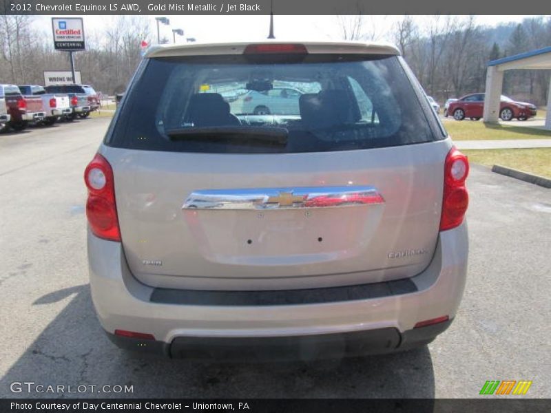Gold Mist Metallic / Jet Black 2012 Chevrolet Equinox LS AWD