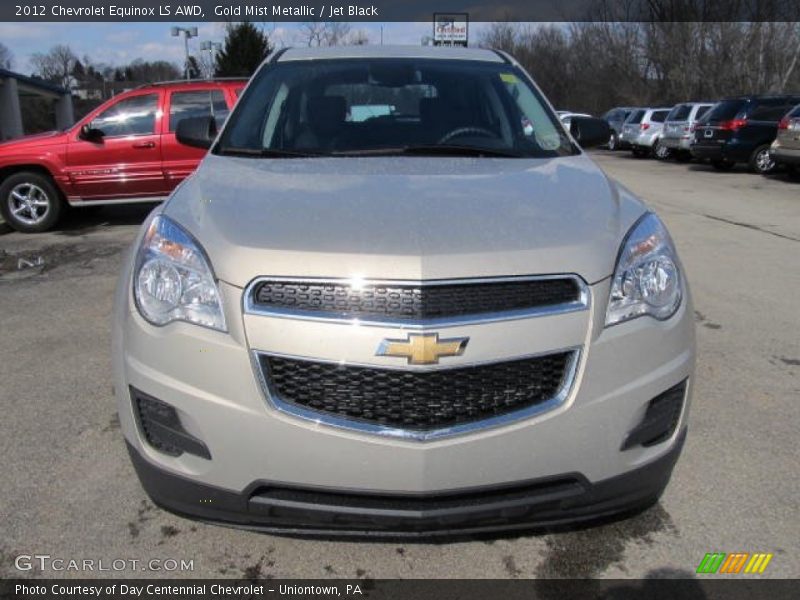 Gold Mist Metallic / Jet Black 2012 Chevrolet Equinox LS AWD