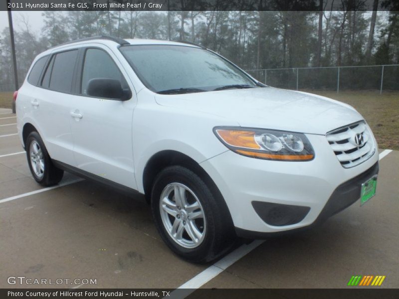 Frost White Pearl / Gray 2011 Hyundai Santa Fe GLS