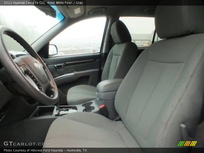Frost White Pearl / Gray 2011 Hyundai Santa Fe GLS