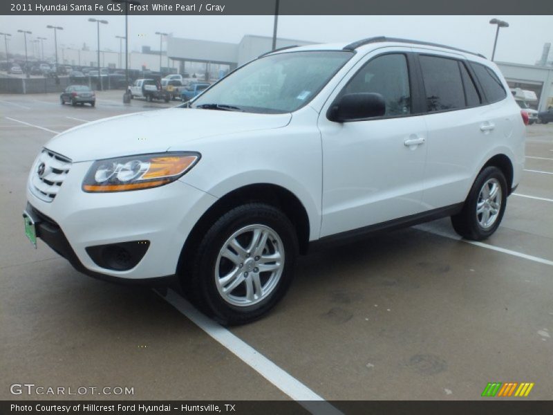 Frost White Pearl / Gray 2011 Hyundai Santa Fe GLS