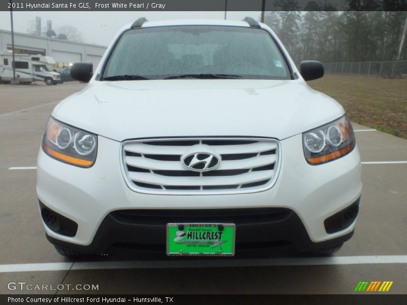 Frost White Pearl / Gray 2011 Hyundai Santa Fe GLS