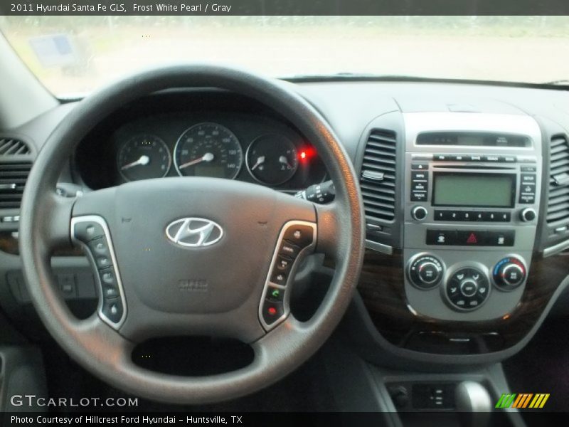 Frost White Pearl / Gray 2011 Hyundai Santa Fe GLS