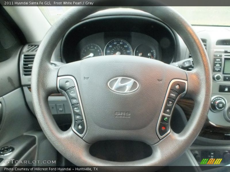 Frost White Pearl / Gray 2011 Hyundai Santa Fe GLS