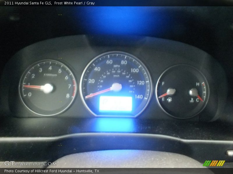 Frost White Pearl / Gray 2011 Hyundai Santa Fe GLS