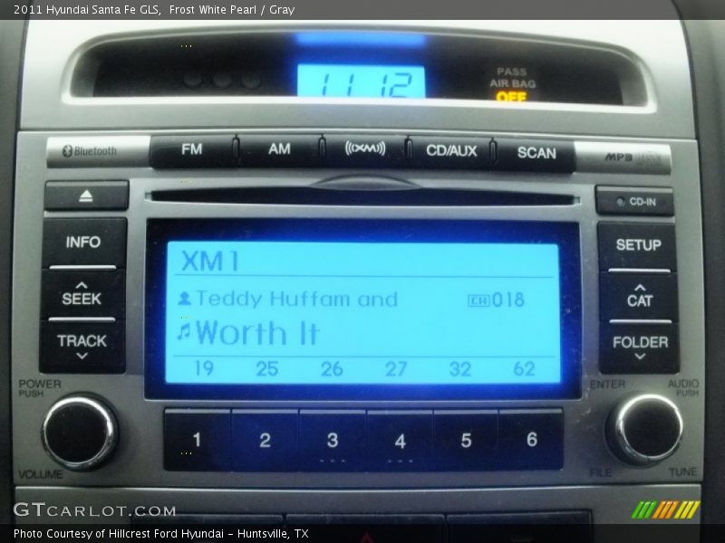 Frost White Pearl / Gray 2011 Hyundai Santa Fe GLS