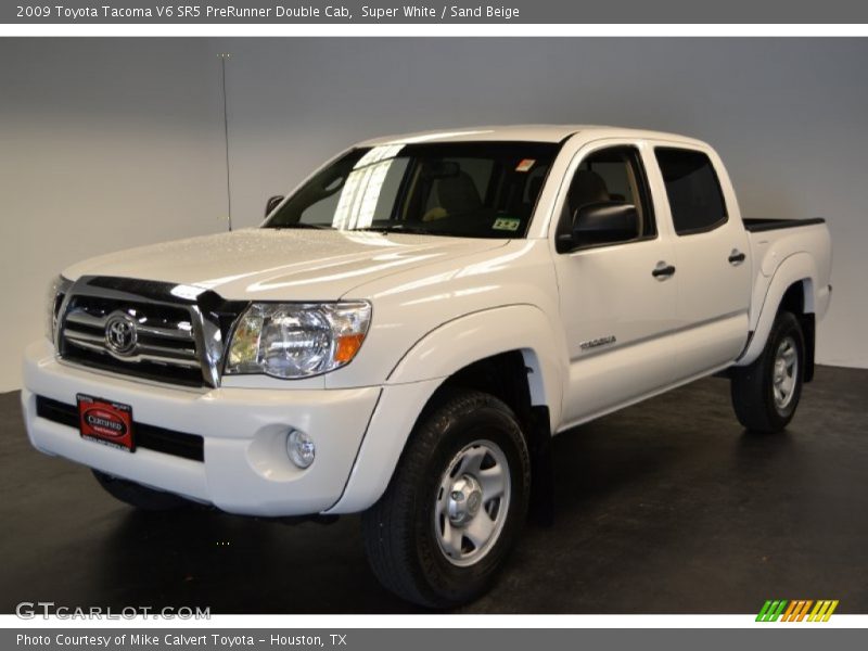 Super White / Sand Beige 2009 Toyota Tacoma V6 SR5 PreRunner Double Cab