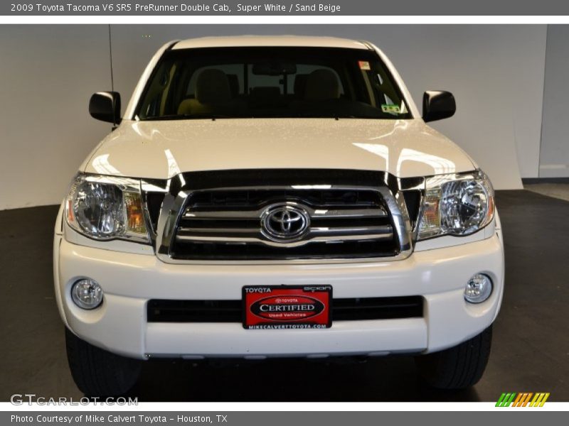 Super White / Sand Beige 2009 Toyota Tacoma V6 SR5 PreRunner Double Cab