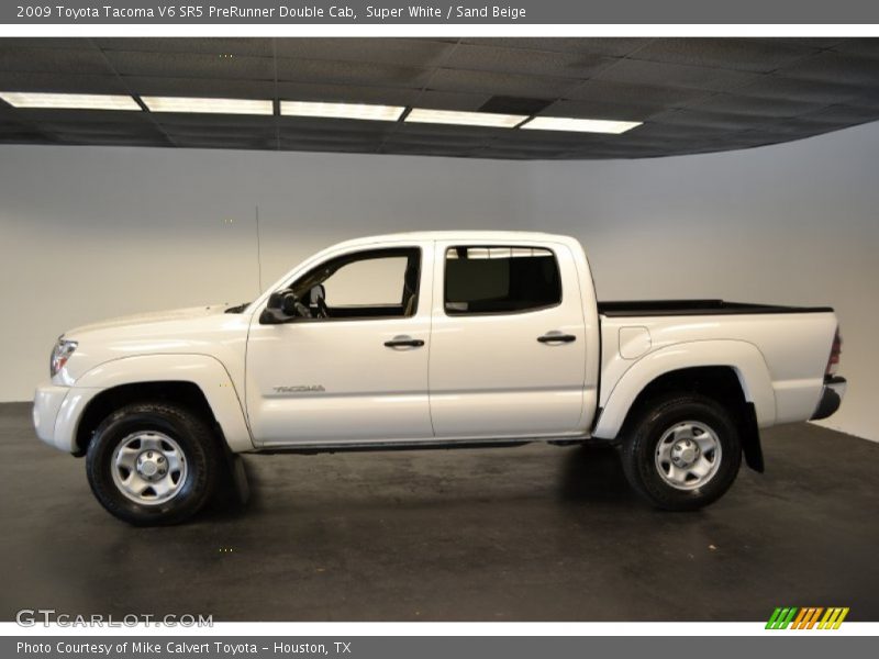 Super White / Sand Beige 2009 Toyota Tacoma V6 SR5 PreRunner Double Cab