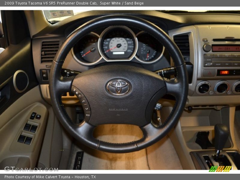 Super White / Sand Beige 2009 Toyota Tacoma V6 SR5 PreRunner Double Cab