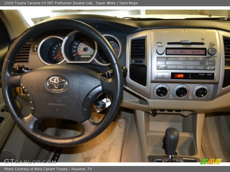 Super White / Sand Beige 2009 Toyota Tacoma V6 SR5 PreRunner Double Cab